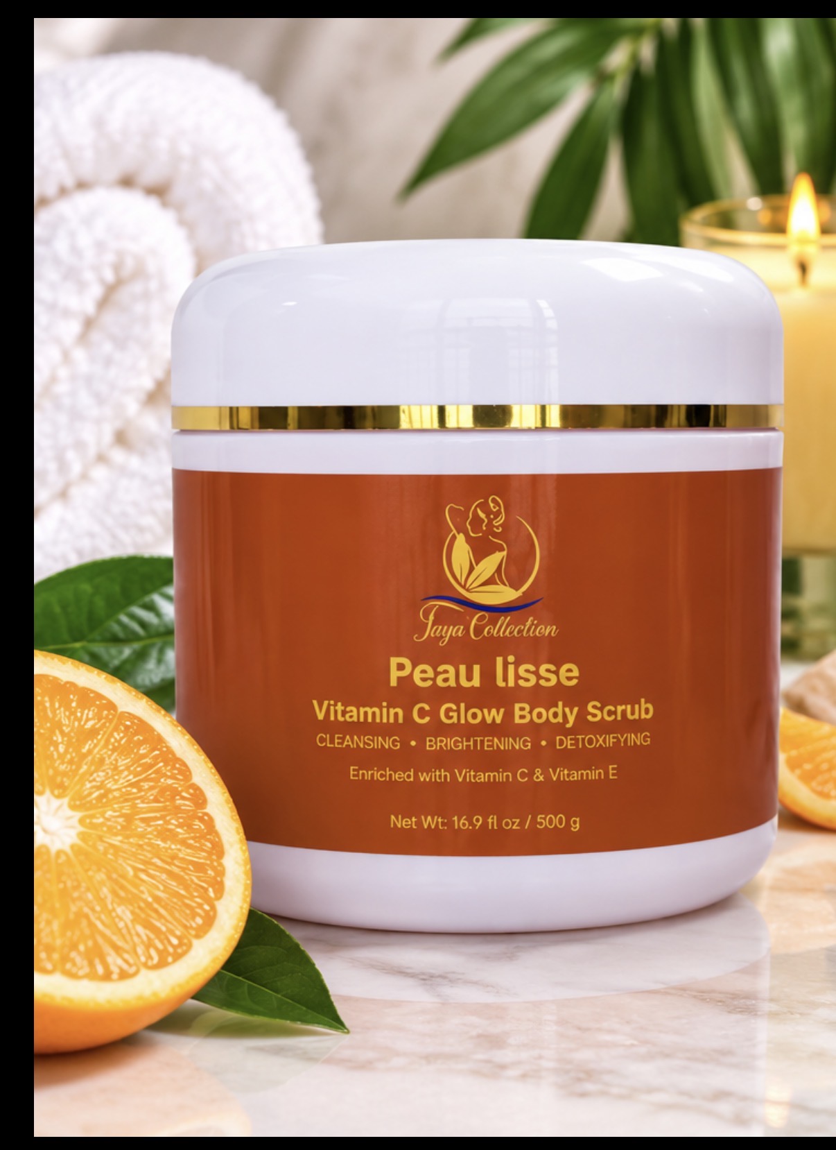 Scented Sugar Vitamin C Glow Body Scrub - Fragranced Skin & Body Care Cleanser with Cosmetic Peau Lisse Formula, Gentle Natural Oils for Smooth Skin, Fragrance