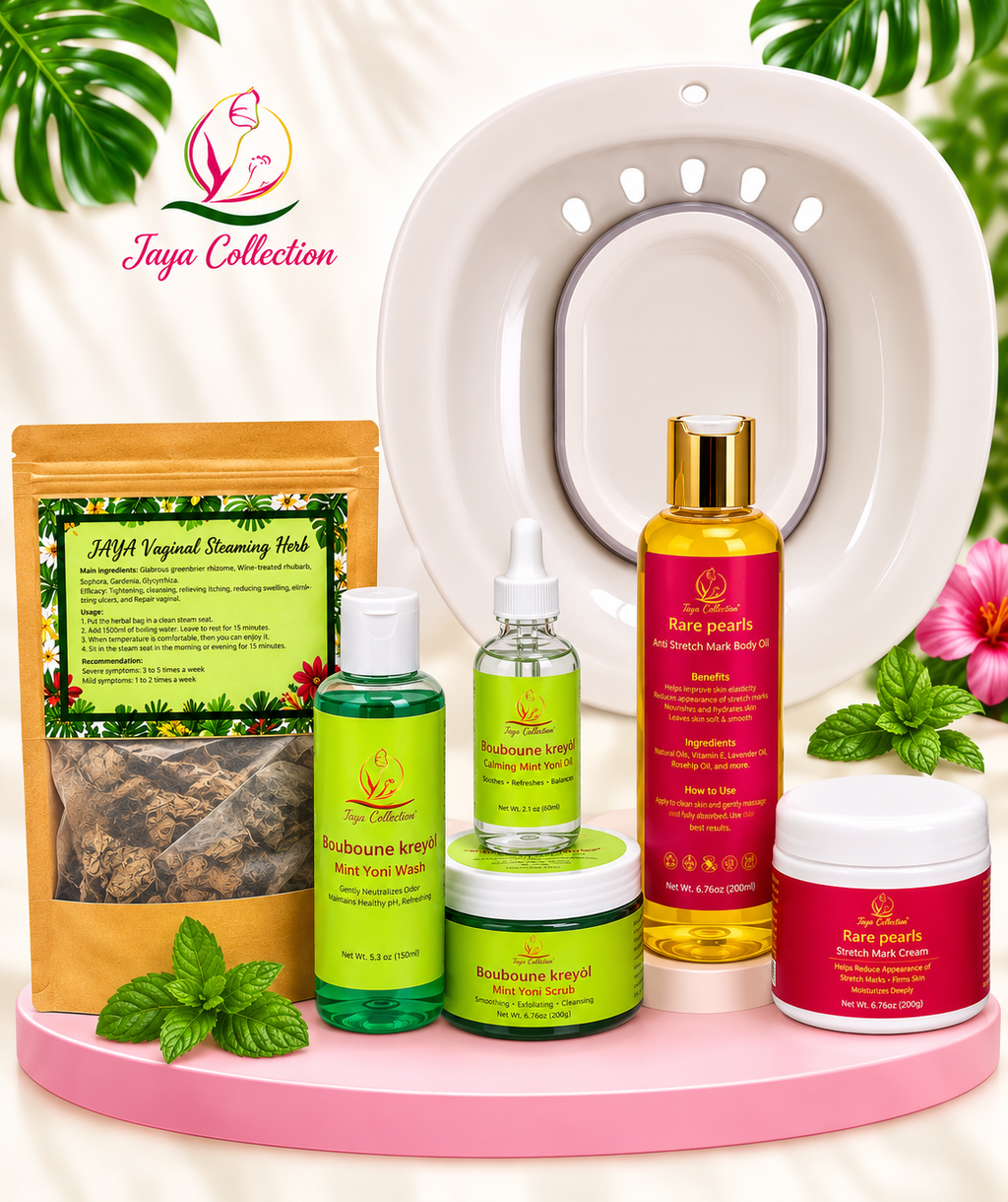 Postpartum Herbal Intimate Wash Bundle - Bouboune Kreyol & Rare Pearl, Restorative Cleansing Solution for Feminine Care