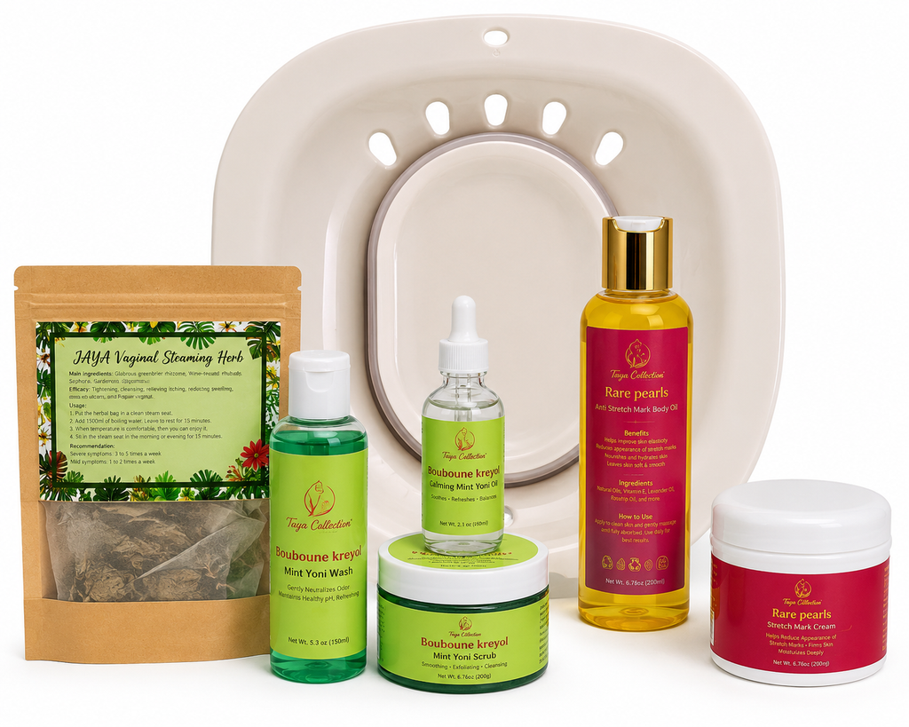 Postpartum Herbal Intimate Wash Bundle - Bouboune Kreyol & Rare Pearl, Restorative Cleansing Solution for Feminine Care