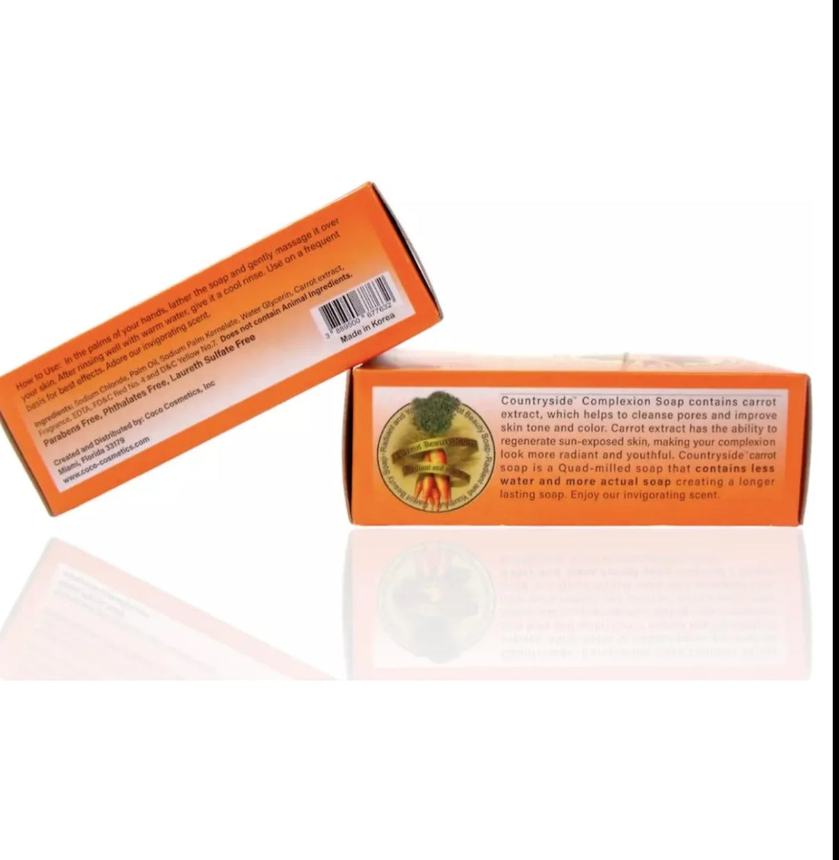 Carrot Complexion Soap Case of 12 Savon Carrot 125g Body Care Skin Repair Comfort Cleanser Cleansing Body Wash Daily