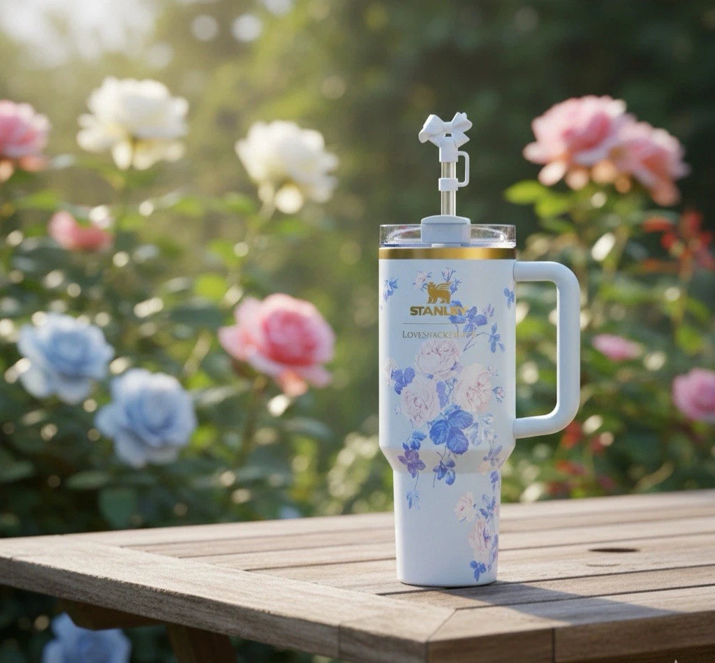 STANLEY 40 OZ FLORAL BLUE LOVESHACKFANCY