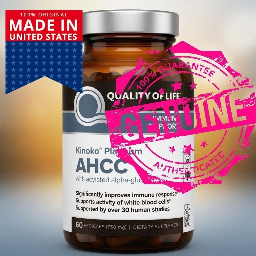 Kinoko Platinum AHCC, Immune Support, 750 mg, 60 capsules