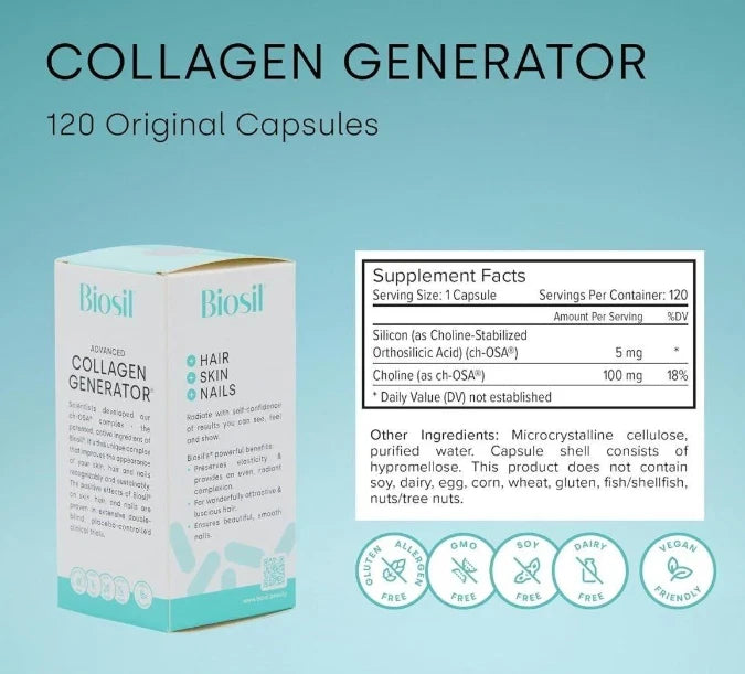 Biosil Advanced Collagen Generator (120 Vegetarian Capsules)