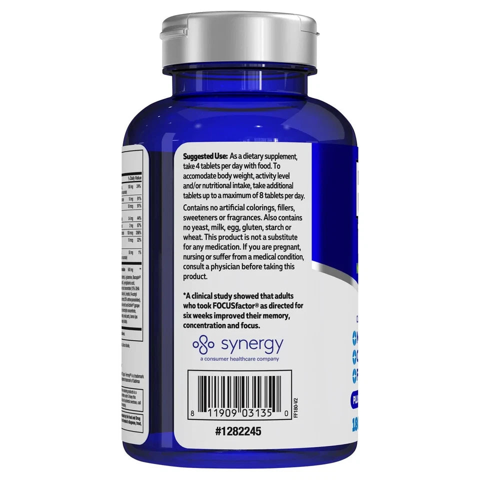 FOCUS Factor Dietary Supplement Nutrition for the Brain 180 Tablets EXP 2028