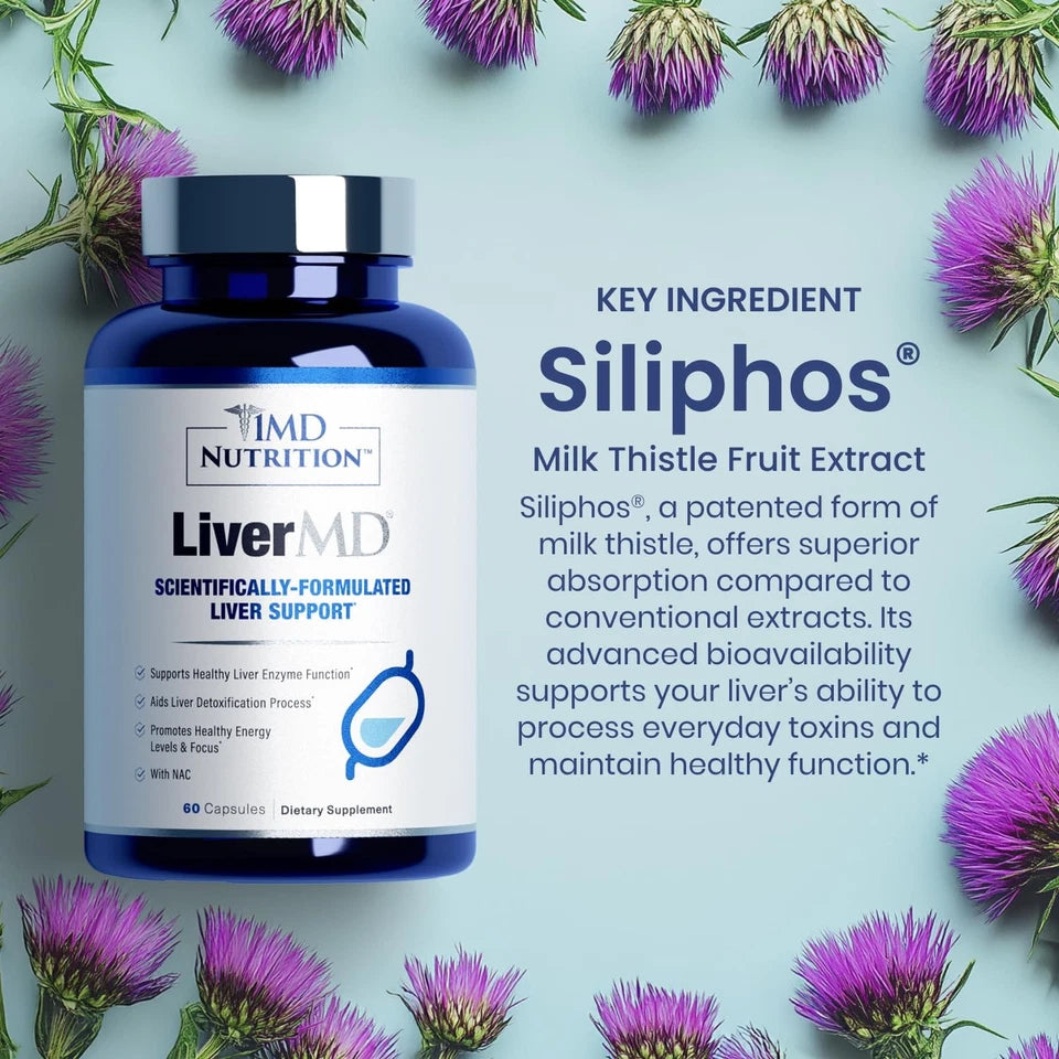 1MD Nutrition LiverMD - Liver Support Supplement | Siliphos Milk Thistle Extr...