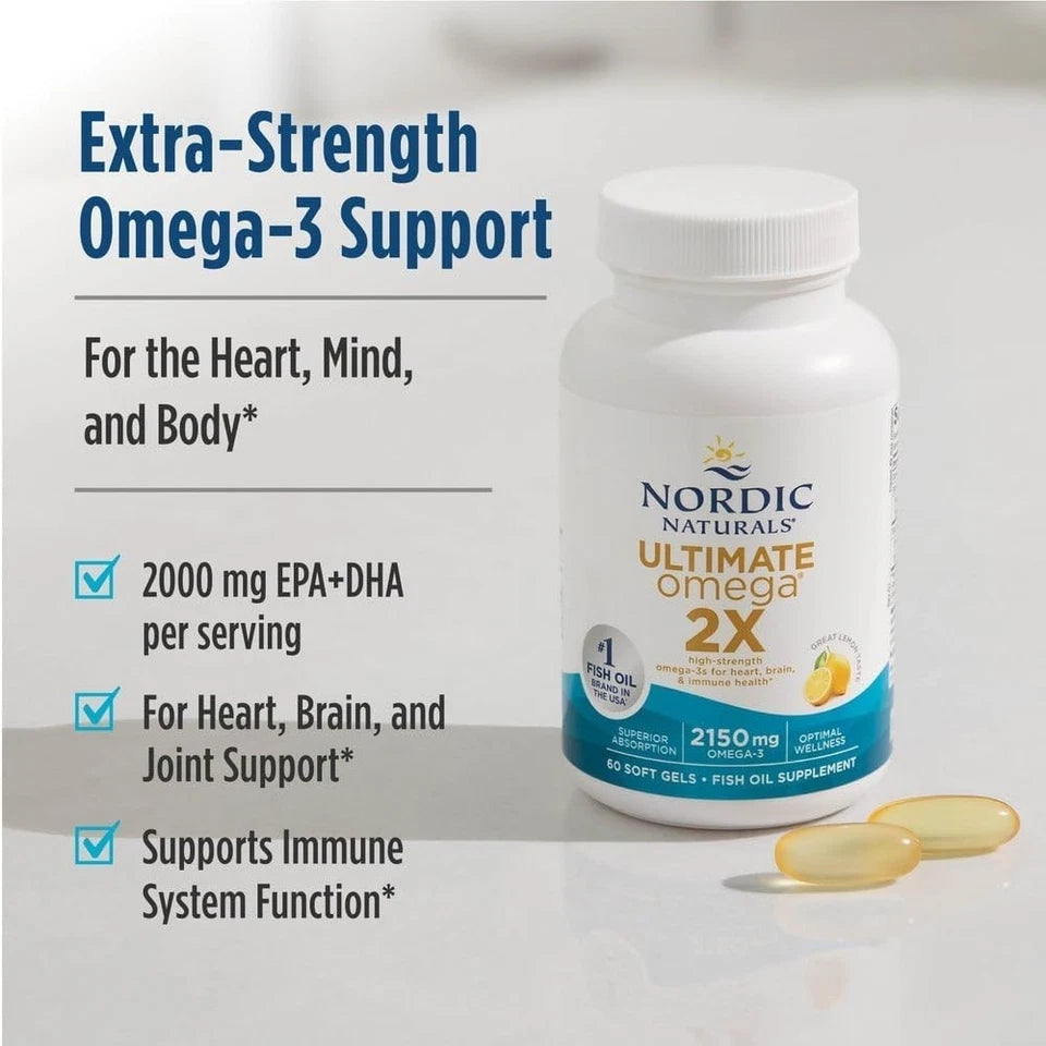 Nordic Naturals Ultimate Omega 2X LemonFish Oil EPA DHA 2150mg 120ct